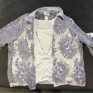 Alfred Dunner lilac Lace Top